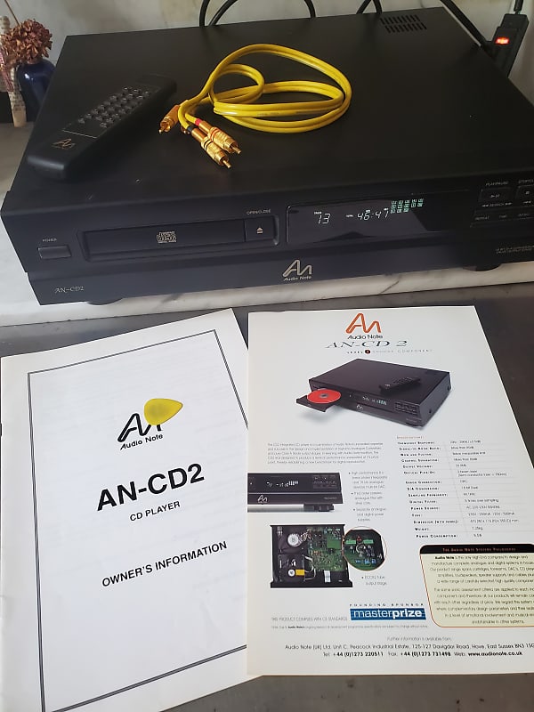 Audio Note AN CD-2 CD player with remote & AN-A RCA interconnect cable UK Made image 1