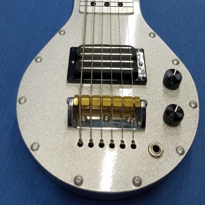Fouke Industrial Guitars Walsh Model Industrial aluminum lap steel guitar 2021 sparkle silver image 5