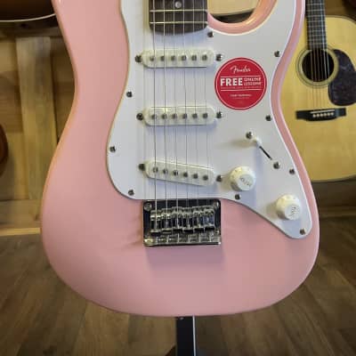 Squier Mini Strat Electric Guitar- Shell Pink with Laurel Fingerboard image 1