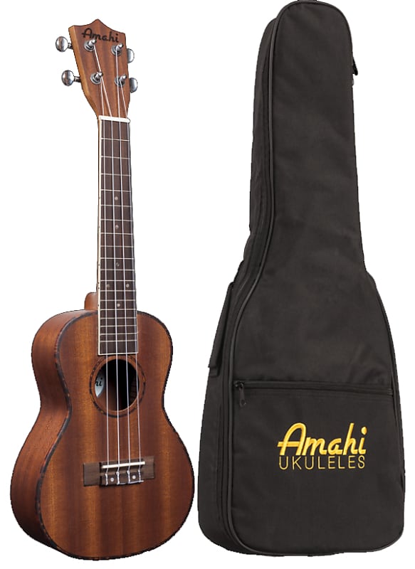 Amahi S220EQ Soprano Ukulele with EQ and Gigbag Mahogany image 1