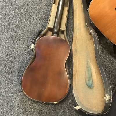 Hawaiian group vintage parlor classical guitar circa. 1920s handcrafted in very good condition with original vintage case. image 21