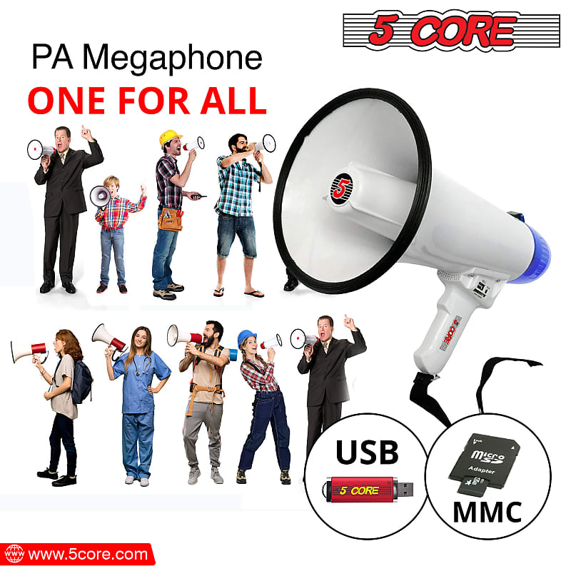 5 Core Megaphone 20 Watt 2 Pcs Bull Horn Loudspeaker Lightweight