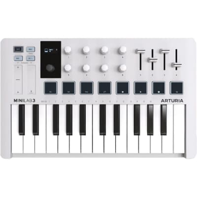 Arturia MiniLab 3 25-Note Compact MIDI Keyboard and Pad Controller, White image 1