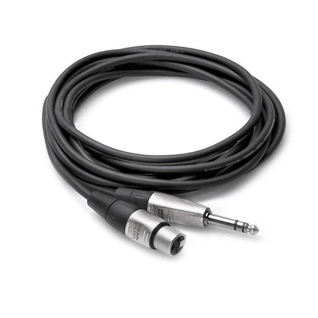 Hosa HXS-020 REAN XLR3F to 1/4" TRS Pro Balanced Interconnect Cable - 20' image 1
