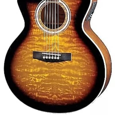 Jay Turser JTA-424QCET Acoustic Guitar, Quilt Finish Catalpa Top w/ Piezo Pickup and Preamp Tuner image 4
