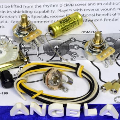 Angela Instruments Level 4 Premium 4 Way Wiring Kit  With Aluminum P/0 CapFor Fender Telecaster New image 2