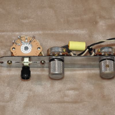 Aged Gotoh Telecaster Loaded Control Plate Harness with Treble Bleed WD 24mm Pots Oak Grigsby Switch image 5