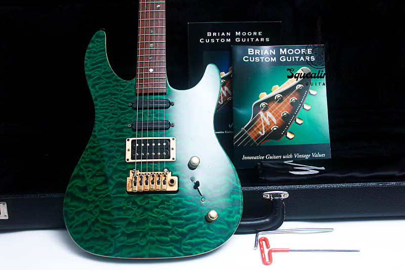 BRIAN MOORE USA M/C1 Double Cutaway 156# " Emerald Green + Rosewood" (1992) image 1