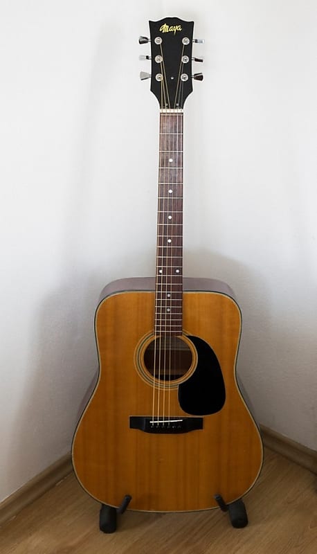 Vintage guitar Maya F-335 with pickup (alternative to Gibson J-50), made in japan, 1977 image 1
