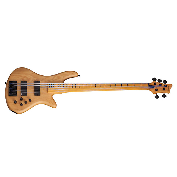 Schecter Stiletto Session-5 FL Active Fretless 5-String Bass Natural Satin image 1