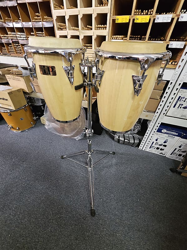 Latin Percussion Junior Congas w/Stand Natural Reverb