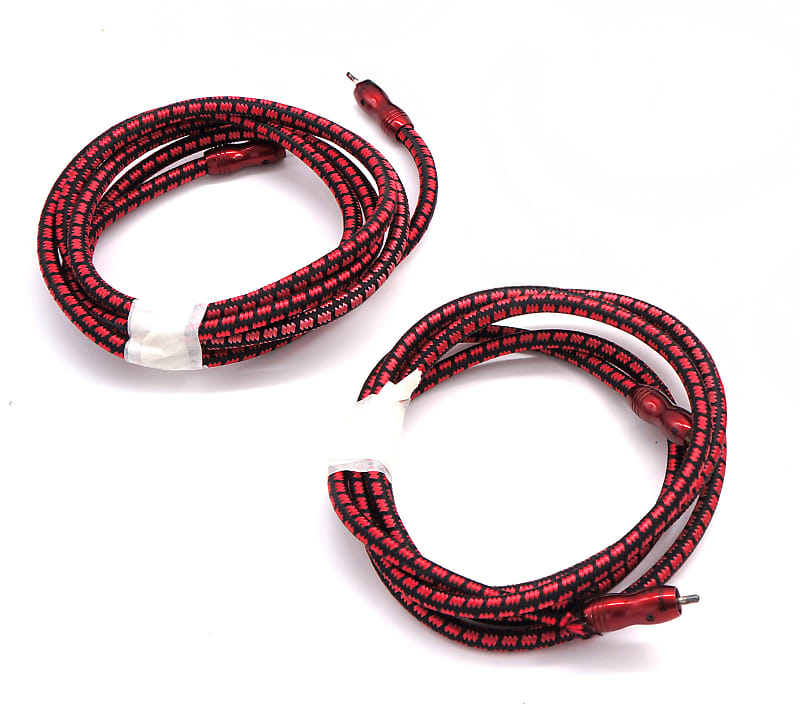 AudioQuest King Cobra Interconnects (2m) 2 Cables Pair Red Black Audiophile image 1