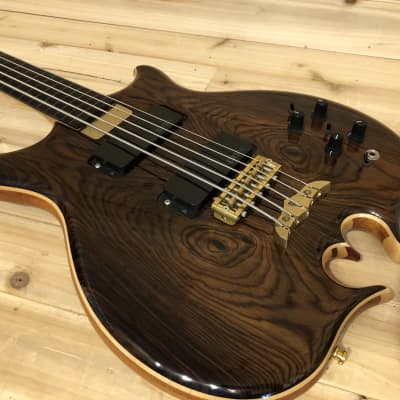 Alembic Mark King Deluxe Custom Lined Fretless 5 string Bass 2002 CocoBolo LED's image 23