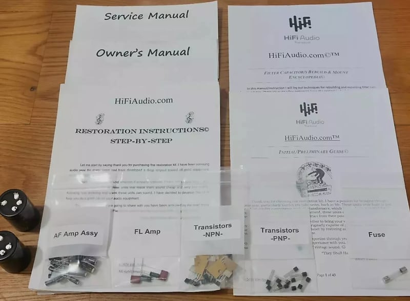 Pioneer SA-7700 restoration kit filter capacitor repair rebuild fix  			