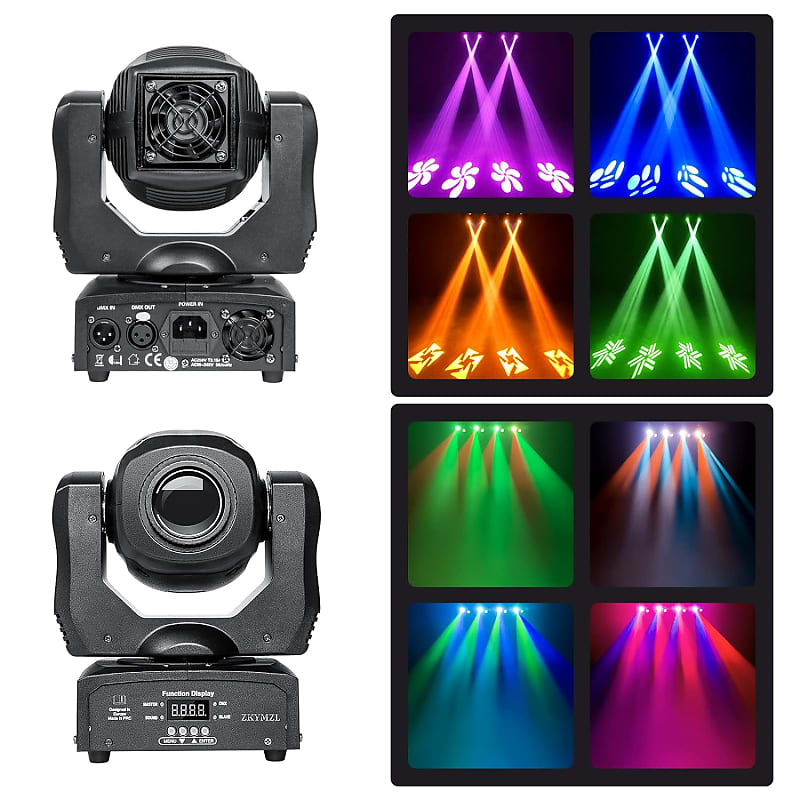 Moving Head Lights 80W Led Stage Lights 8 Gobo Rainbow Dj Lights Disco  Lights 8 Colors And 8 Half Colors 9/11 Channels Led Strobe Lights Dmx512