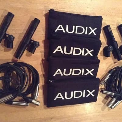 Audix 4 Piece Professional Grade Condenser Mic's Bundle Lot with Mic Cables & Bags image 2