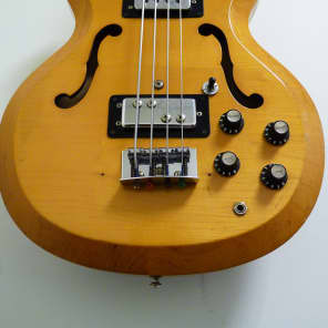 Hohner / Bartell Black Widow Fretless Bass Late '60s Natural image 5