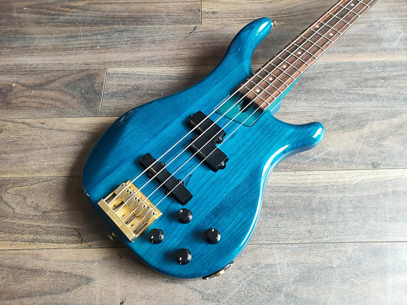 1991 Fernandes Japan FRB-70 Revolver Active Bass (See Through Blue)