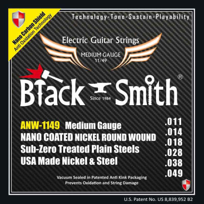 Black Smith électrique 11-49 coated - Jeu de cordes guitare électrique for sale