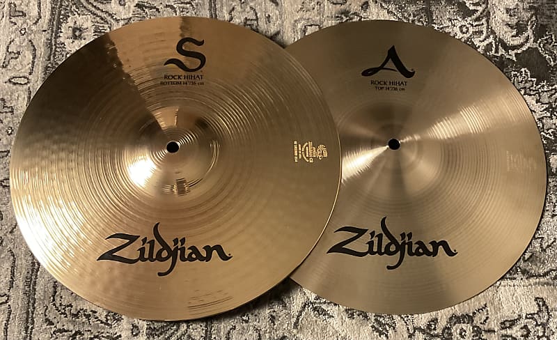 (MINT) Zildjian Custom 14” Pair A Rock Top & S Rock Bottom image 1