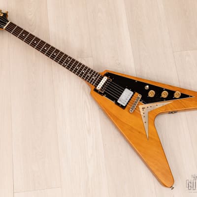 1978 Greco FV-900 Flying V Vintage Guitar Natural w/ Case, Japan Fujigen, Rocket Roll Sr image 11