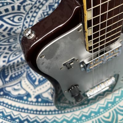1960s Silvertone 1487 Electric Guitar Made by Teisco in Japan -Goldfoil Pickup image 5