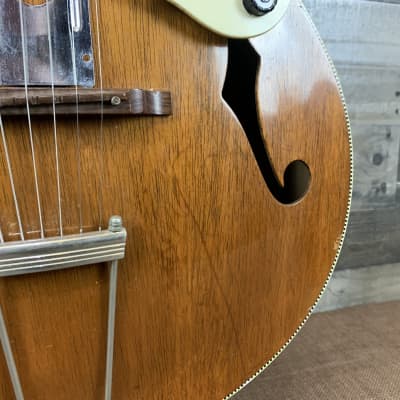 Sherwood H48 2420 Archtop Guitar w/Period Correct Silvertone Pick-up (1950's) w/Original Lifton Hardshell Case image 11