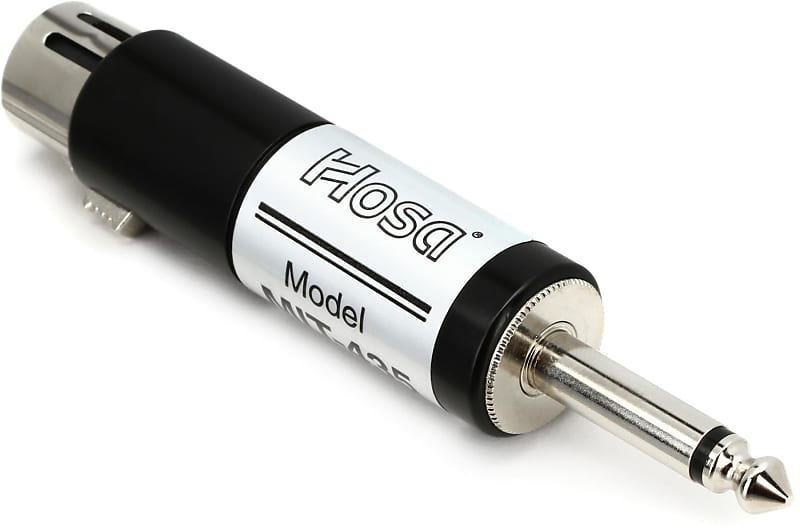 Hosa MIT-435 XLR Female Lo-Z to 1/4-inch Male Hi-Z In-line Impedance Transformer image 1