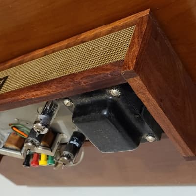 Immagine Fully Restored Zenith Single Ended 6AQ5 Power Amp With Custom Reclaimed Mesquite Wood Case And Metal Grill! - 5