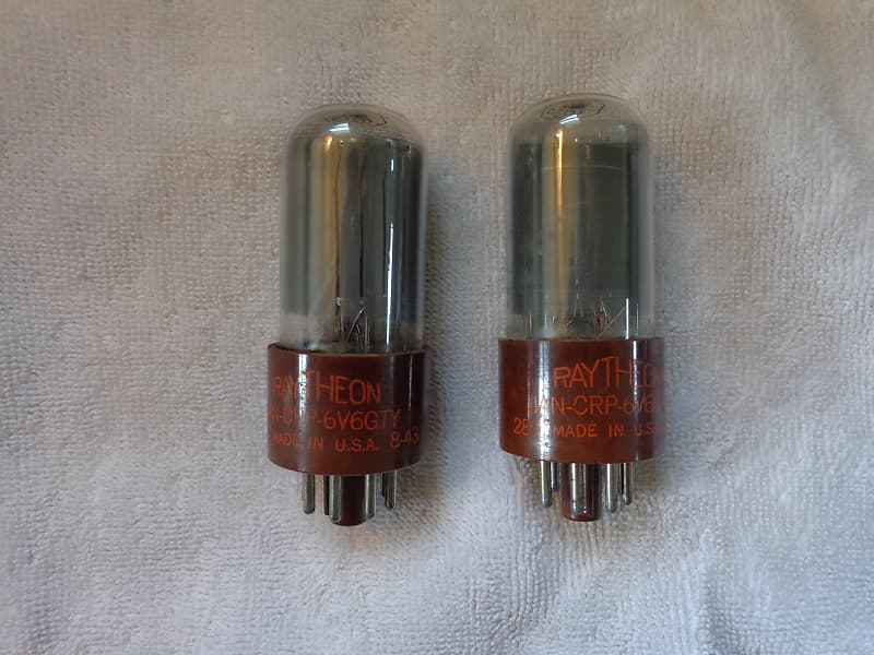 Close Matched Pair Raytheon 6V6 GTY Tubes -Brown Base - | Reverb