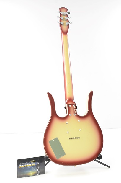 Jerry Jones Longhorn Guitarlin Guitar- Blood/Creamburst w/ Nice Hard Shell  Case