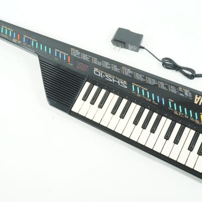 Buy used [SALE Ends July 17] YAMAHA SHS-10B Black FM Synthesizer Keyboard SHS10 Shoulder Keyboard Keytar w/ 100-240V PSU