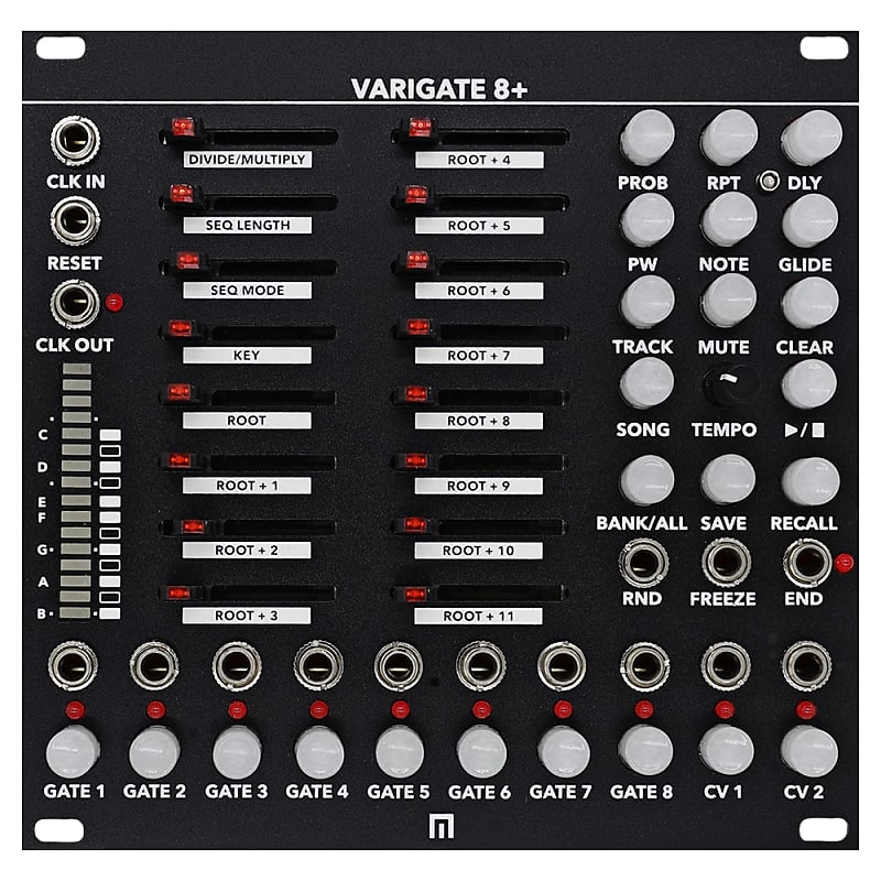 Malekko Varigate 8+ 8-Channel 16-Step Gate Sequencer + 2 CV Outs - Black image 1