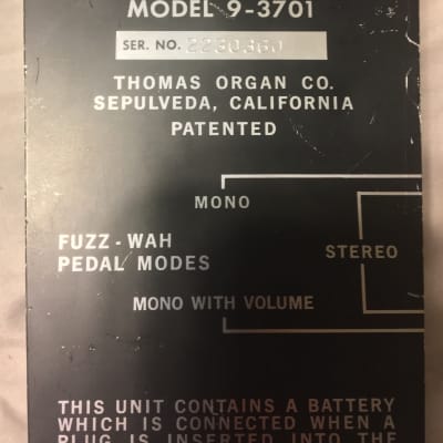 1970's Thomas Organ Cry Baby Stereo Fuzz Wah 9-3701 image 5