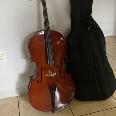 Palatino VC-450 Allegro Solid Ebony 4/4 Full-Size Cello w/ Gigbag, Bow image 2