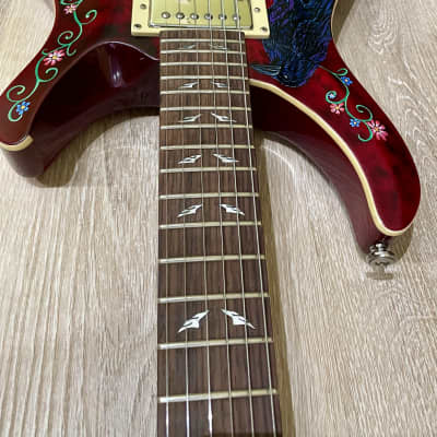 Custom Design Celtic Knot and Raven Hand-painted Tokai Guitar image 8