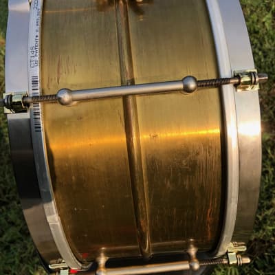 Ludwig Universal 6.5 Brass Snare 1941 (one-year-only model) - Brass / Nickel image 8