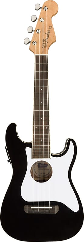 Fender Fullerton Stratocaster Concert Ukulele Black image 1