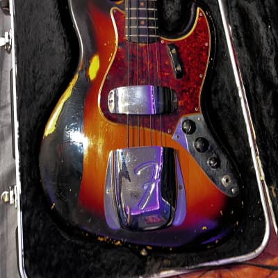 1964 Fender Jazz Bass black w/matching headstock and orig