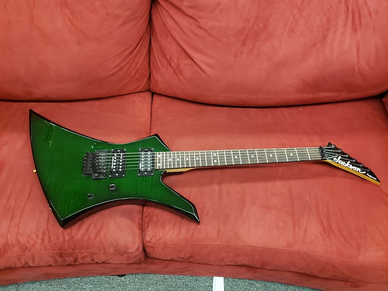 Jackson Kelly 1990's Trans Green Flame Top