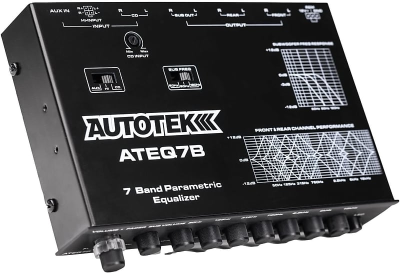 Autotek 7 BAND EQ WITH CROSSOVER, Black | Reverb