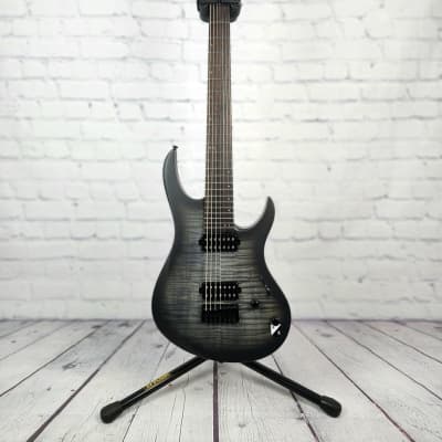 Balaguer Standard Diablo 7 String Baritone Electric Guitar Trans Black Flame for sale
