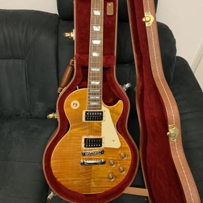 Gibson Les Paul Standard Premium 2015, 100th anniversary limited 2015 trans amber, cherry back image 6
