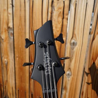 Schecter DIAMOND SERIES Stiletto-4 Stealth Pro EX - 35" Scale-BEAD-- Satin Black Left Handed 4-String Electric Bass Guitar (2023) image 7