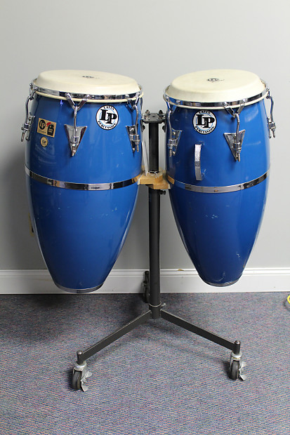 USED Latin Percussion Patato 20th Anniversary Congas Hand Drums w Stand Reverb