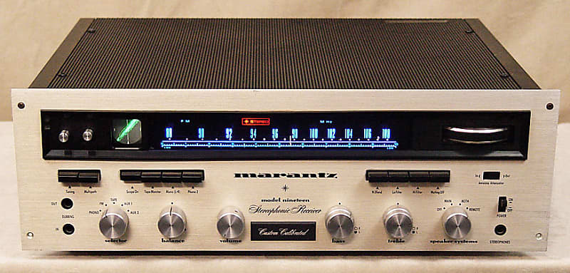 Marantz Model 19 50-Watt Stereo Solid-State Receiver 1970 - 1975 - Silver with Wood Case image 1