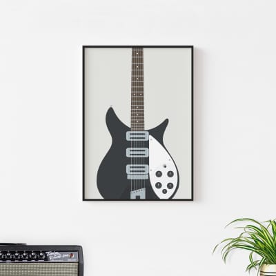 Rickenbacker Guitar Print - Electric Guitar, Guitarist Music Poster, 30x40cm Size image 3
