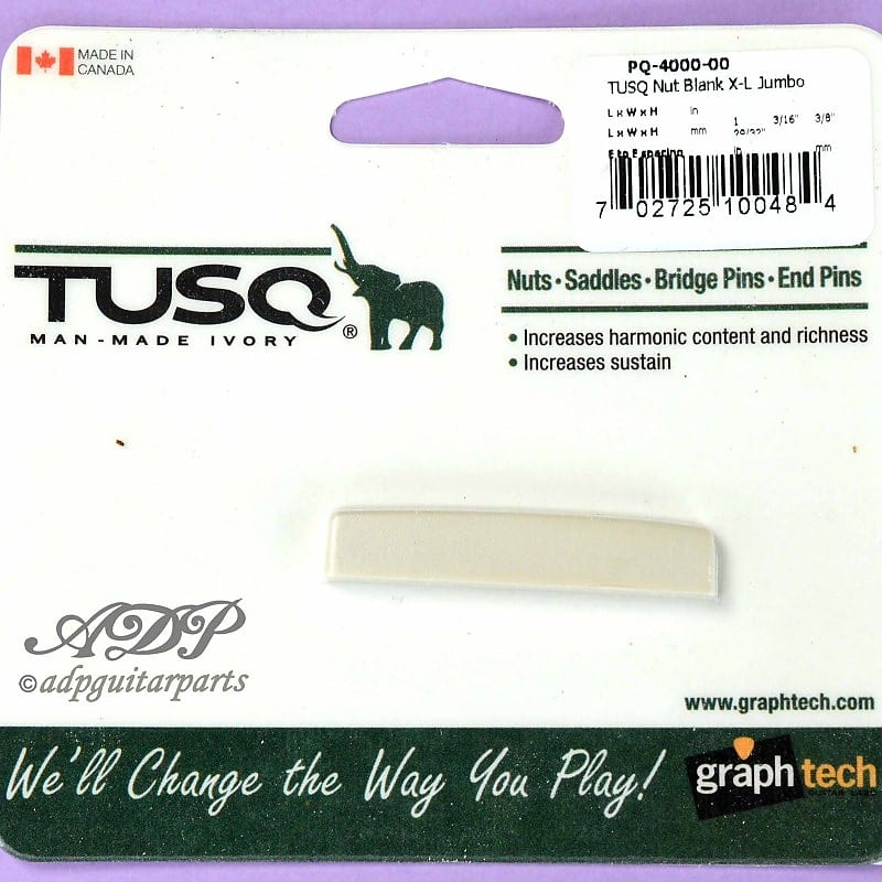 Graph Tech TUSQ PQ-4000-00 Jumbo XL unslotted nut for Acoustic guitar image 1