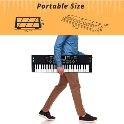 Glarry GEP-201 54-Key Portable Electronic Piano Keyboard w/LCD Screen, Microphone image 7