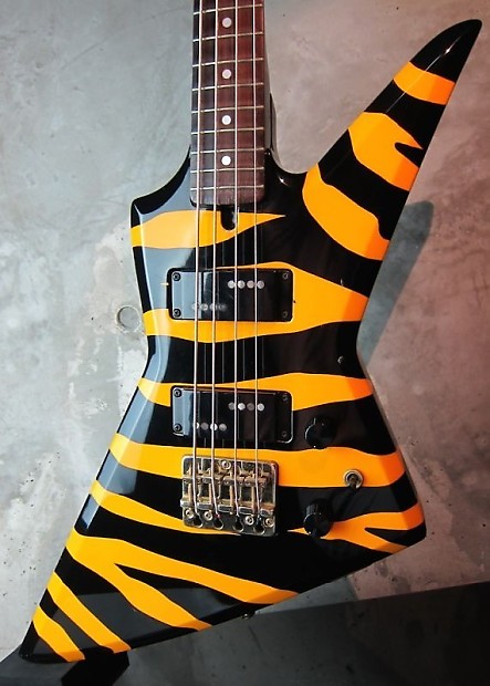 Aria Pro II ZZB Deluxe Bass 80's Tiger Zebra Stripe